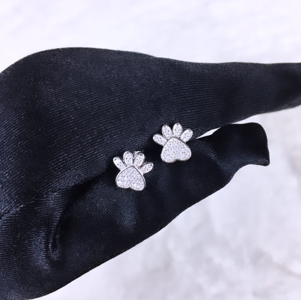 Heart Dog Paw Earrings