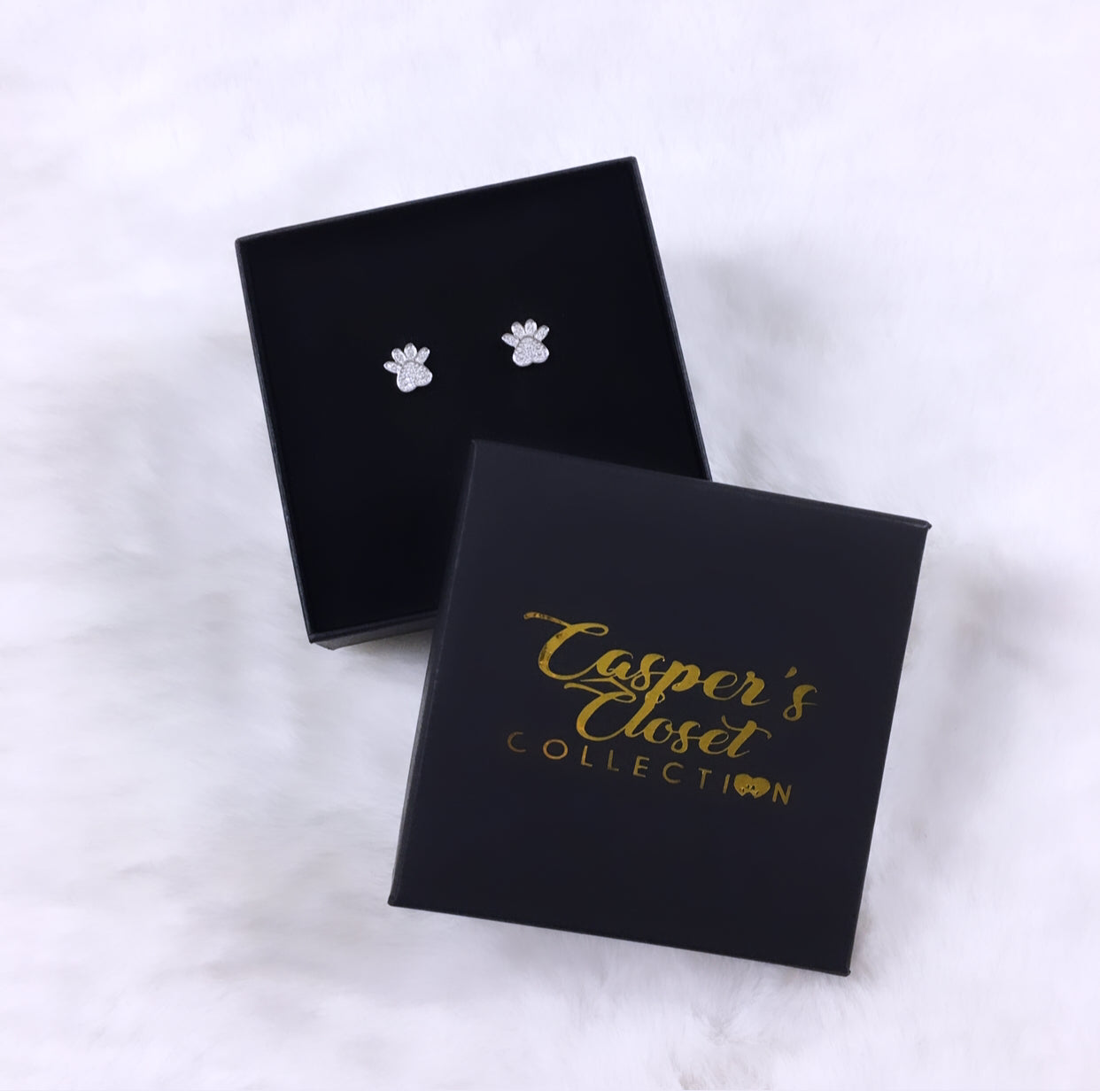 Heart Dog Paw Earrings